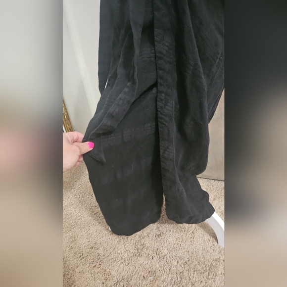 FREE PEOPLE At Leisure Midi One Shoulder Cotton/linen Dress In Black. XS - Picture 13 of 16